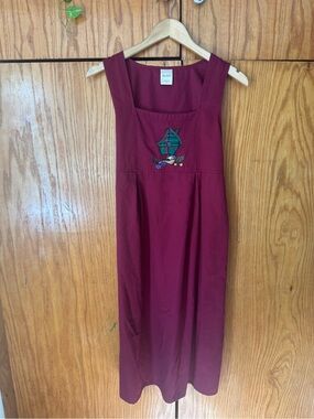 Blair VTG Burgundy Sleeveless Embroidered Midi Dress